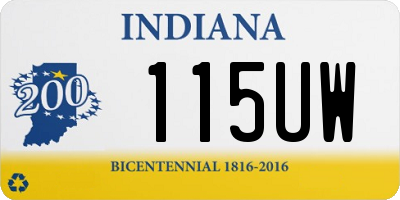 IN license plate 115UW