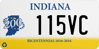 IN license plate 115VC