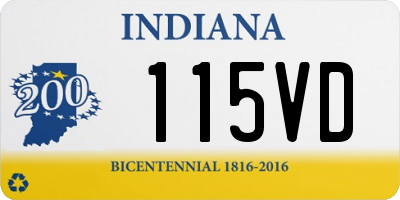 IN license plate 115VD
