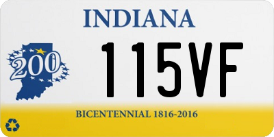 IN license plate 115VF