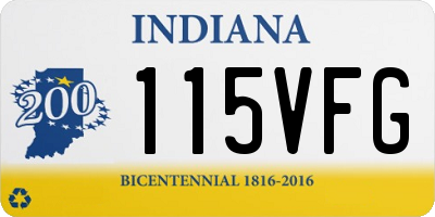 IN license plate 115VFG