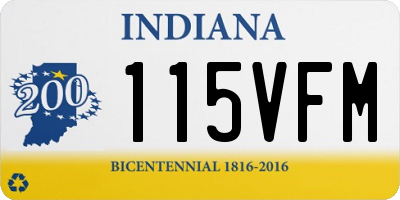 IN license plate 115VFM