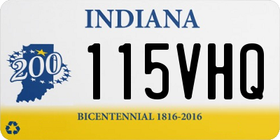 IN license plate 115VHQ