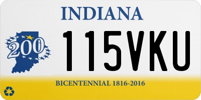 IN license plate 115VKU