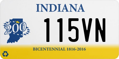 IN license plate 115VN