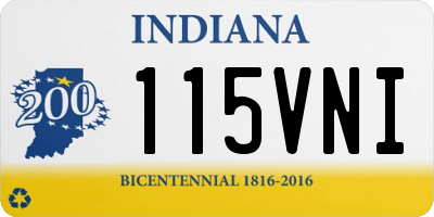IN license plate 115VNI
