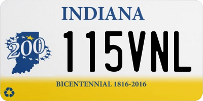IN license plate 115VNL