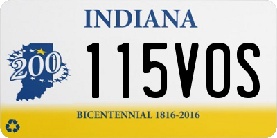 IN license plate 115VOS
