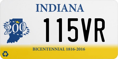 IN license plate 115VR