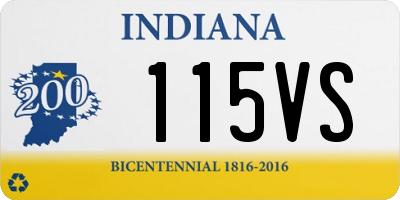 IN license plate 115VS