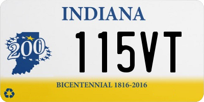 IN license plate 115VT