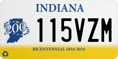 IN license plate 115VZM