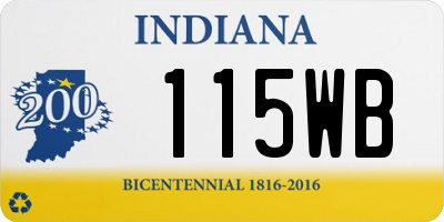 IN license plate 115WB