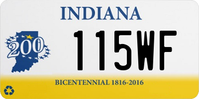 IN license plate 115WF