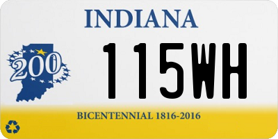 IN license plate 115WH