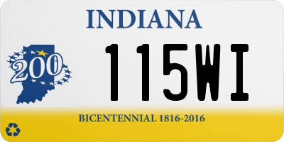 IN license plate 115WI