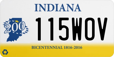 IN license plate 115WOV