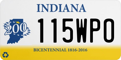 IN license plate 115WPO