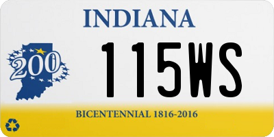 IN license plate 115WS