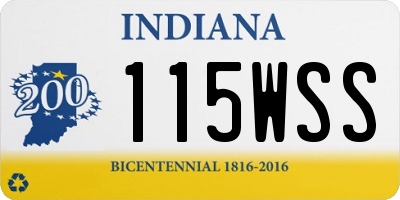 IN license plate 115WSS