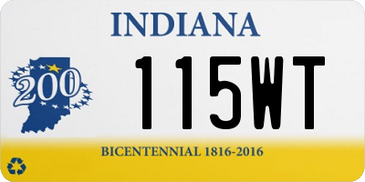 IN license plate 115WT