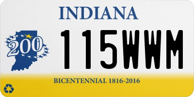 IN license plate 115WWM