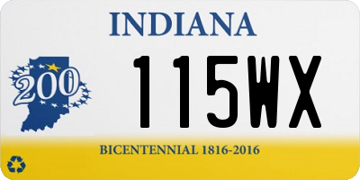 IN license plate 115WX