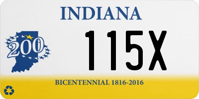 IN license plate 115X