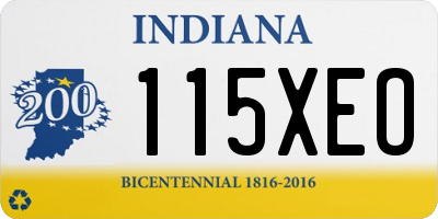 IN license plate 115XEO