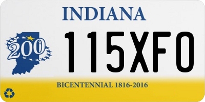 IN license plate 115XFO