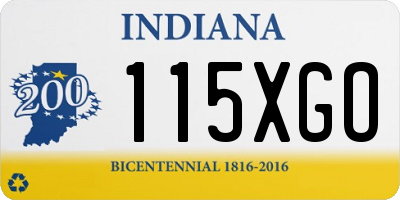 IN license plate 115XGO