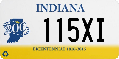 IN license plate 115XI