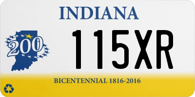 IN license plate 115XR