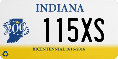 IN license plate 115XS
