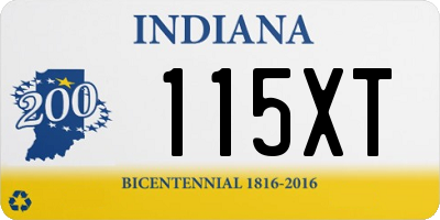 IN license plate 115XT