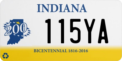 IN license plate 115YA