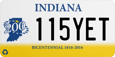 IN license plate 115YET