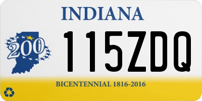 IN license plate 115ZDQ