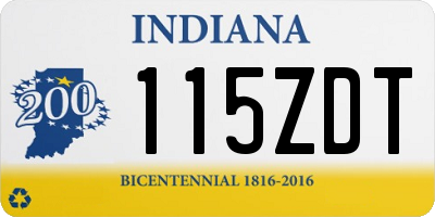 IN license plate 115ZDT