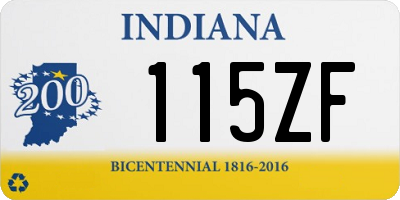 IN license plate 115ZF