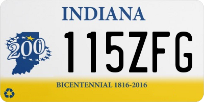 IN license plate 115ZFG