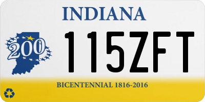 IN license plate 115ZFT