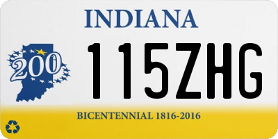 IN license plate 115ZHG
