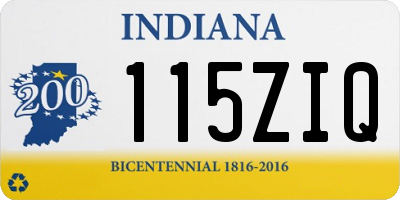 IN license plate 115ZIQ