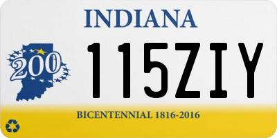 IN license plate 115ZIY