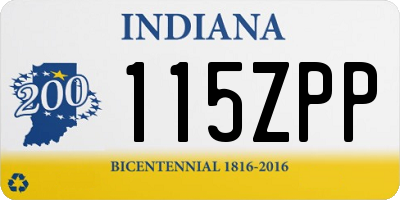 IN license plate 115ZPP
