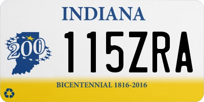 IN license plate 115ZRA