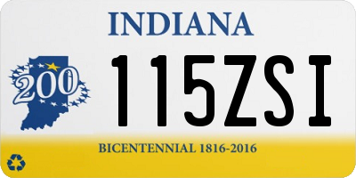 IN license plate 115ZSI