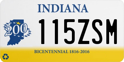 IN license plate 115ZSM