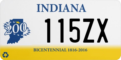 IN license plate 115ZX